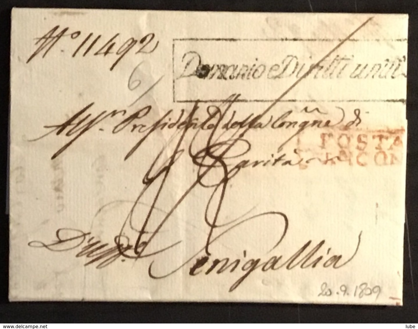 1809 ANCONA PER SENIGALLIA - 1. ...-1850 Prefilatelia