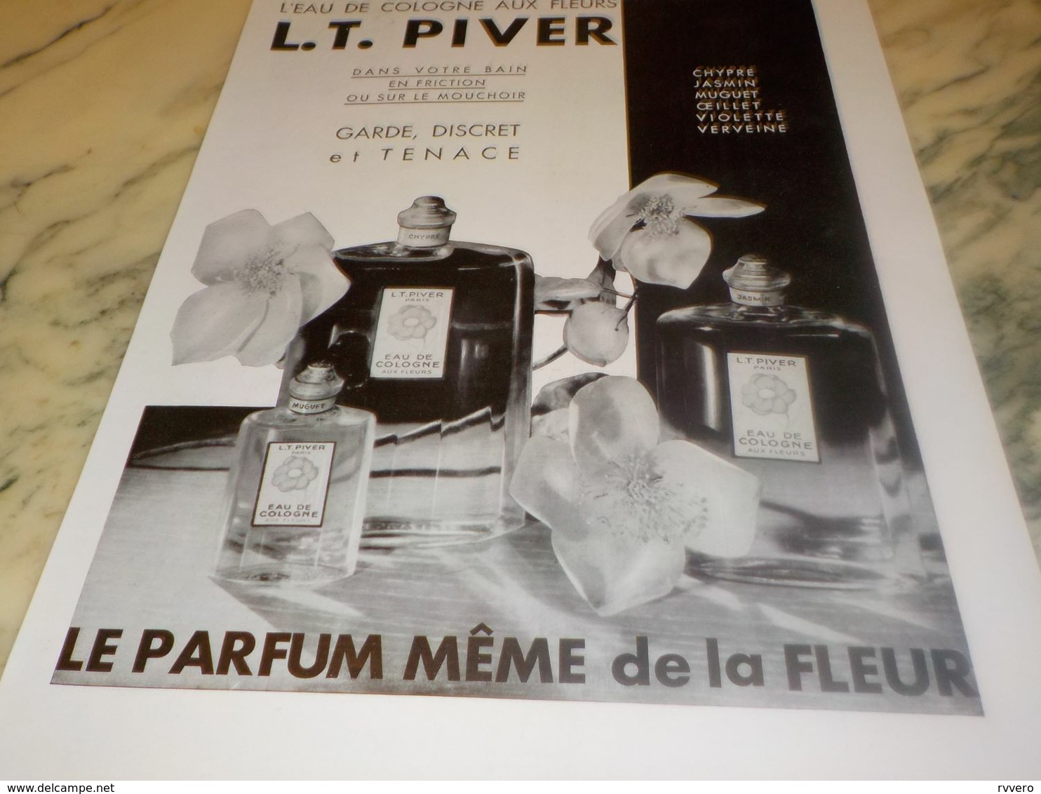 ANCIENNE PUBLICITE EAU DE COLOGNE AUX FLEURS L.T PIVER 1932 - Affiches