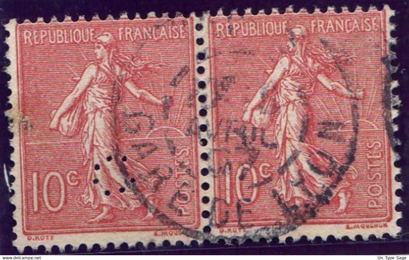 France - Semeuse N°129 - Perforé Tenant à Non-perforé - Rare - (F081) - 1903-60 Sower - Ligned