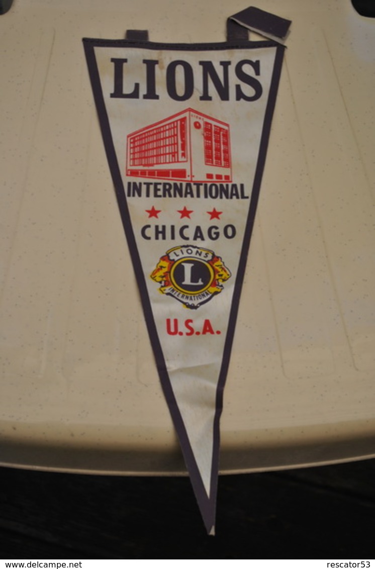 Rare Fanion Lion's Club Chicago USA - Sonstige & Ohne Zuordnung