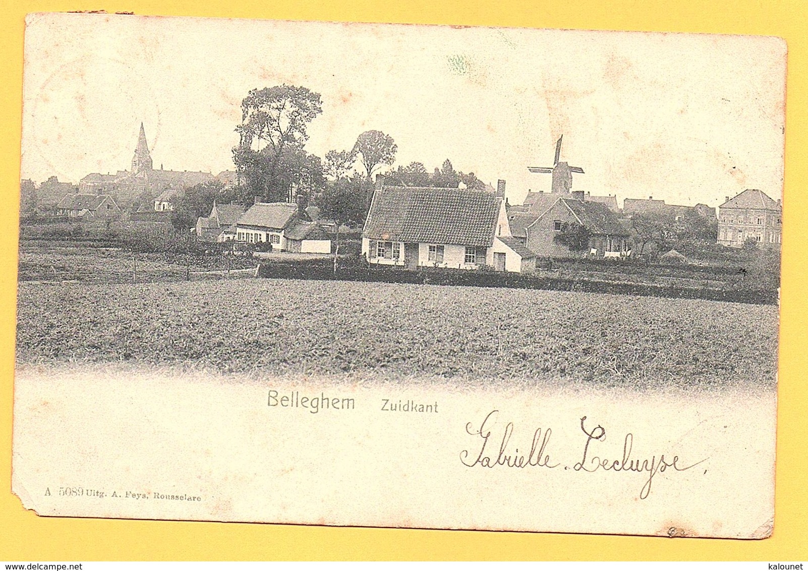 Carte Postale En Noir & Blanc " Zuidkant " à BELLEGHEM - Kortrijk