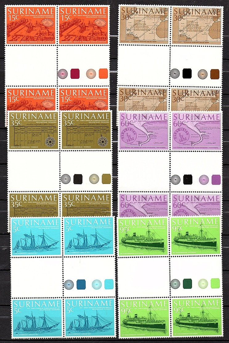 Set In Gutter Pairs WHITE & COLORED Zonn. # 91-6BP And 91-6BPA  MNH Ships (150) - Suriname