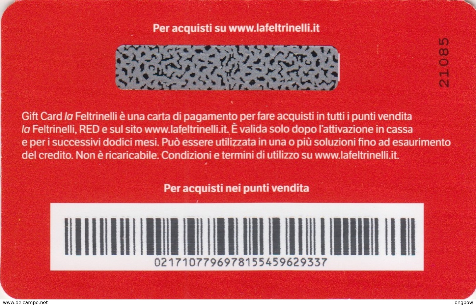 Gift Card Italy Feltrinelli Red Ribbon - Gift Cards