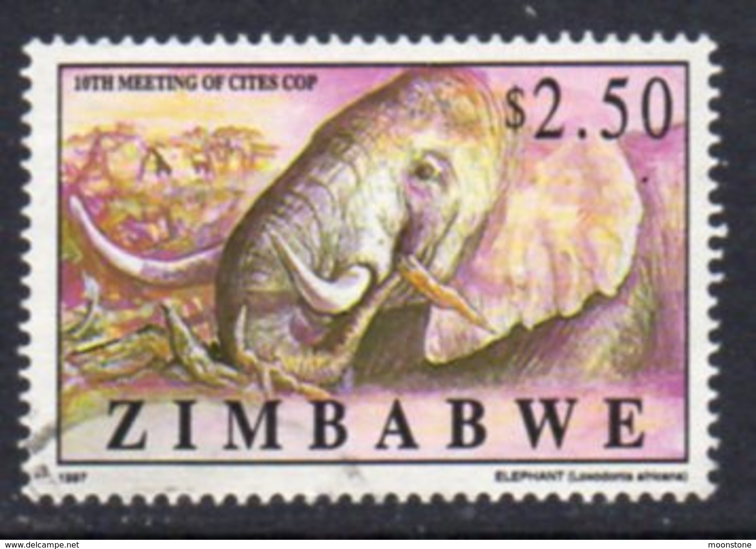 Zimbabwe 1997 CITES Convention, Harare $2.50 African Elephant Value, Used, SG 946 (BA) - Zimbabwe (1980-...)