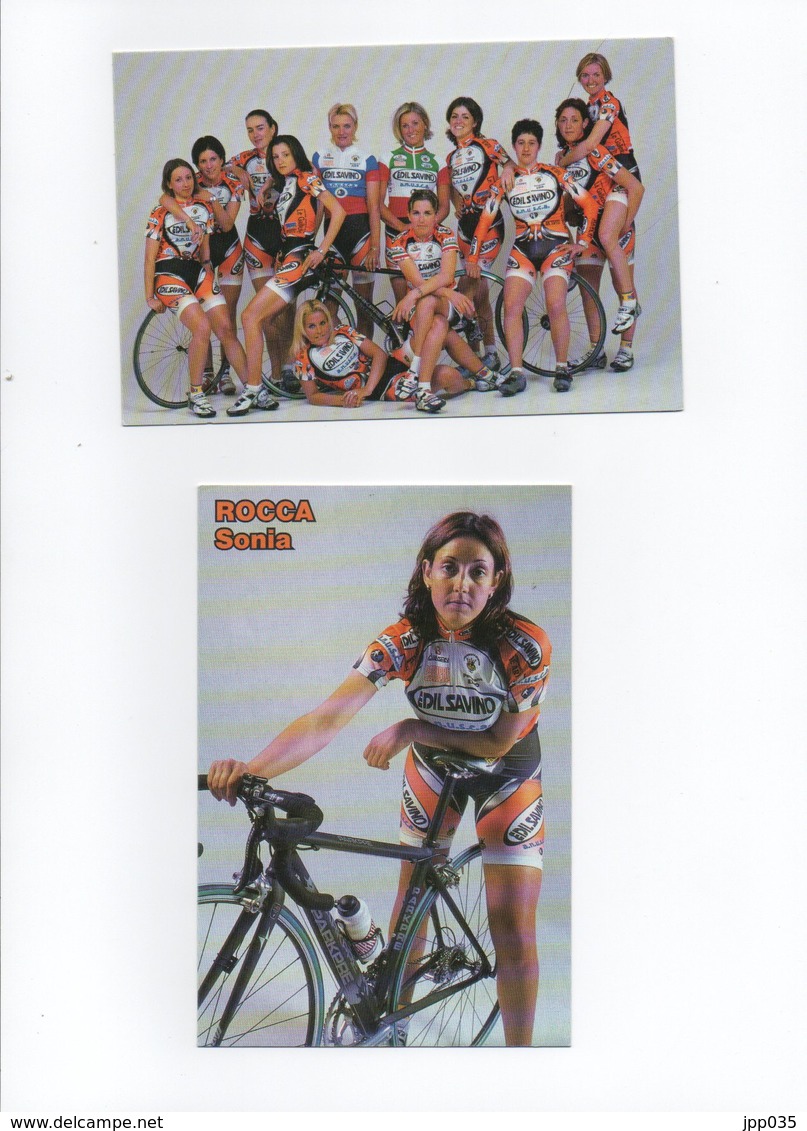 CYCLISME TOUR  DE  FRANCE   2 CARTES EQUIPE FEMININE  EDILSAVINO ET SONIA ROCCA - Ciclismo