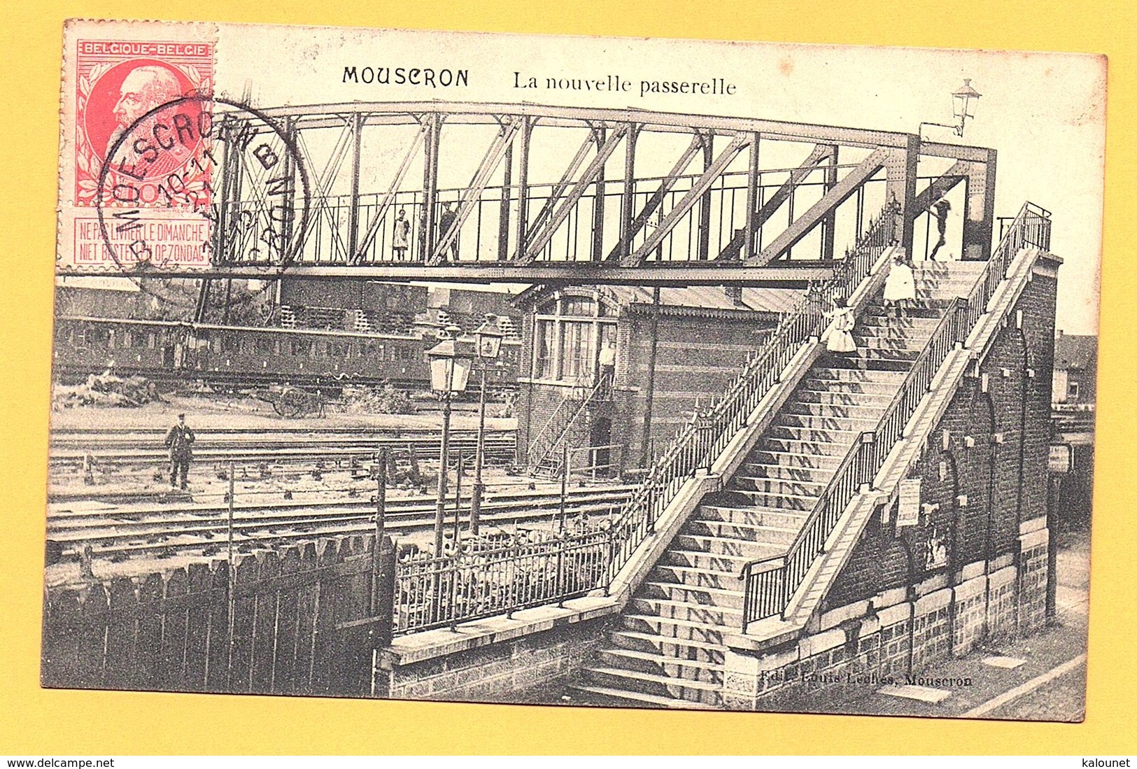 Carte Postale En Noir & Blanc " La Nouvelle Passerelle " à MOUSCRON - Mouscron - Moeskroen