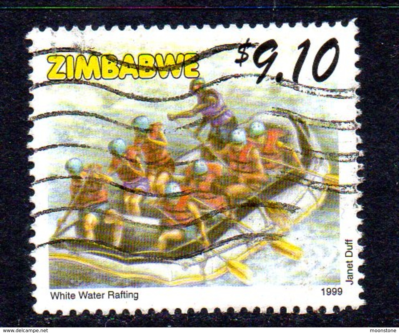 Zimbabwe 1999 Tourism $9.10 White Water Rafting Value, Used, SG 995 (BA2) - Zimbabwe (1980-...)