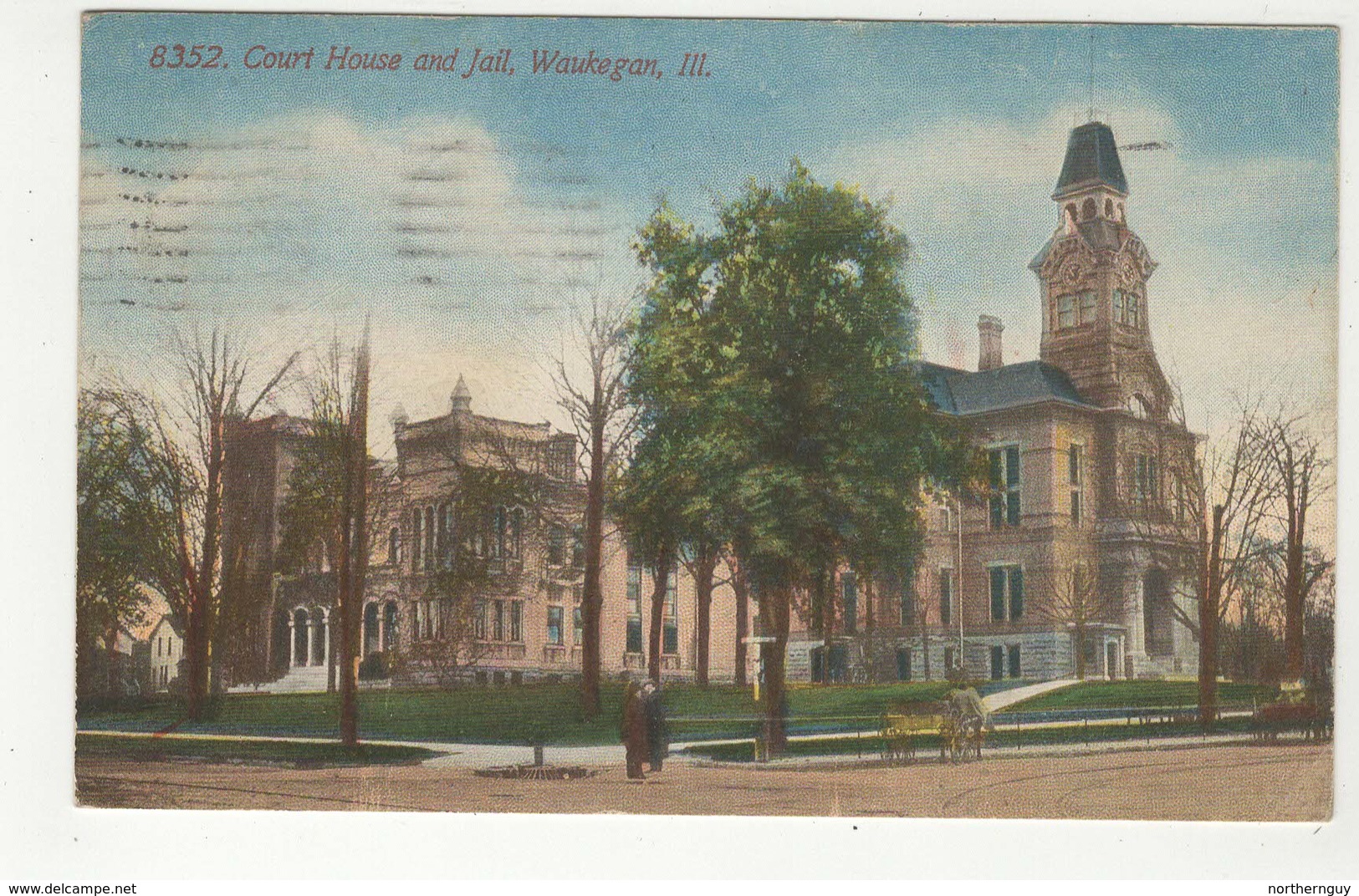 WAUKEGAN, Illinois, USA, Court House & Jail, 1912 F W Woolworth Postcard - Waukegan