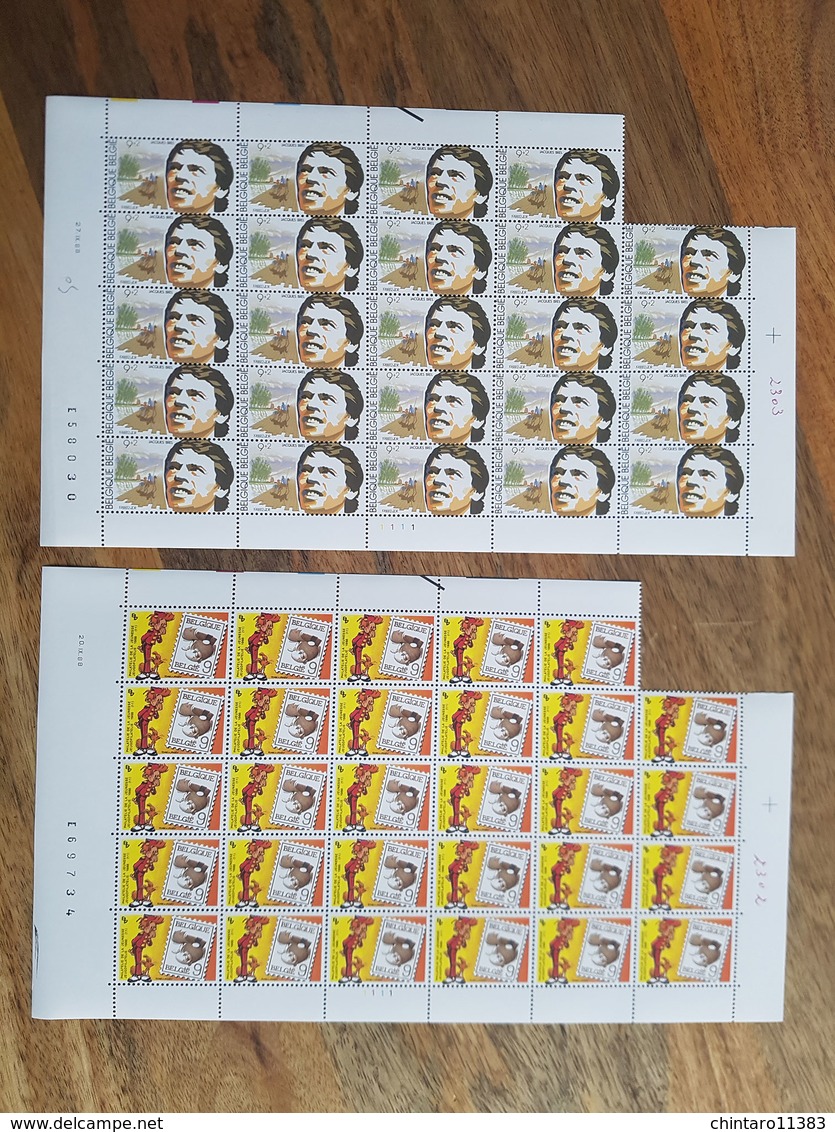 Lot Feuilles Incomplètes De Timbres Belgique - Année 1988 - Non Classés