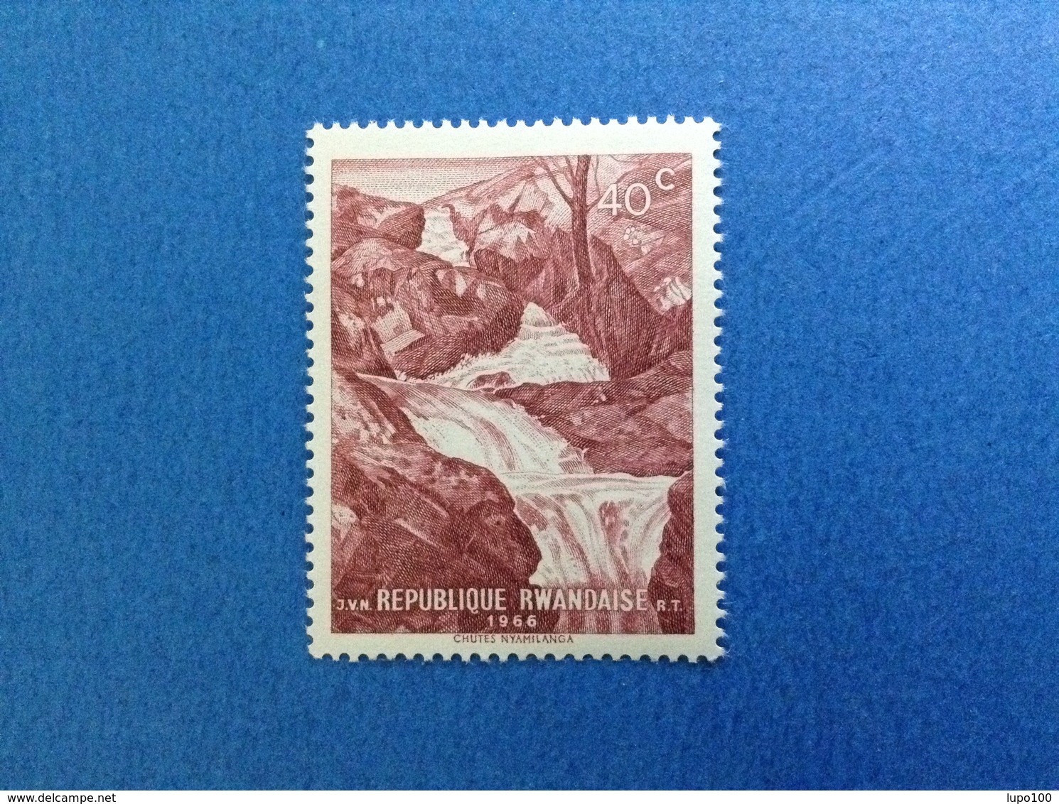 1966 RWANDA REPUBLIQUE RWANDAISE MONTAGNA FIUME NYAMILANGA 40 C FRANCOBOLLO NUOVO STAMP NEW MNH** - Nuovi