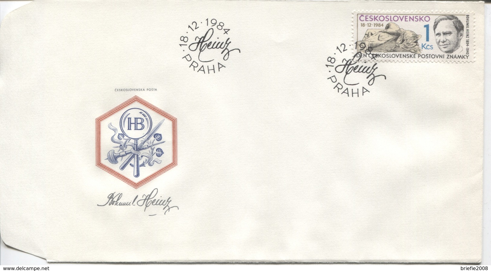 CSSR # 2796 FDC. Tag Der Briefmarke Bohumil Heinz Briefmarkenstecher. Ersttagssonderstempel - FDC