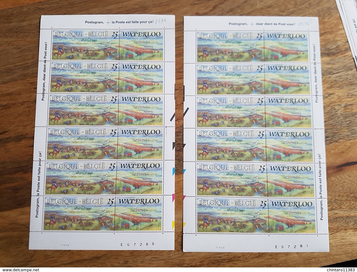 Lot Feuilles Complètes De Timbres Belgique - Année 1990 - Non Classés