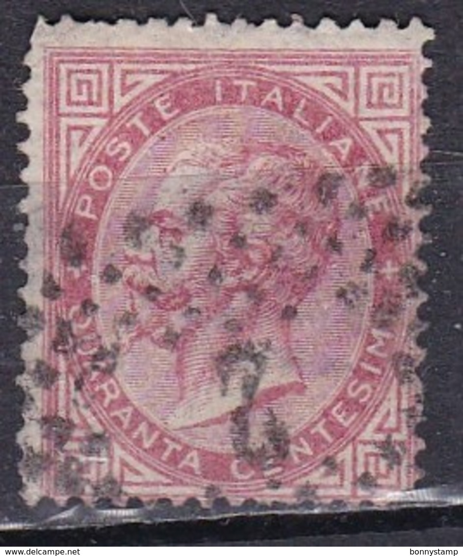 Regno D'Italia, 1863 - 40c Serie De La Rue O Effige Di Vittorio Emanuele II - Nr.20T Usato° - Used