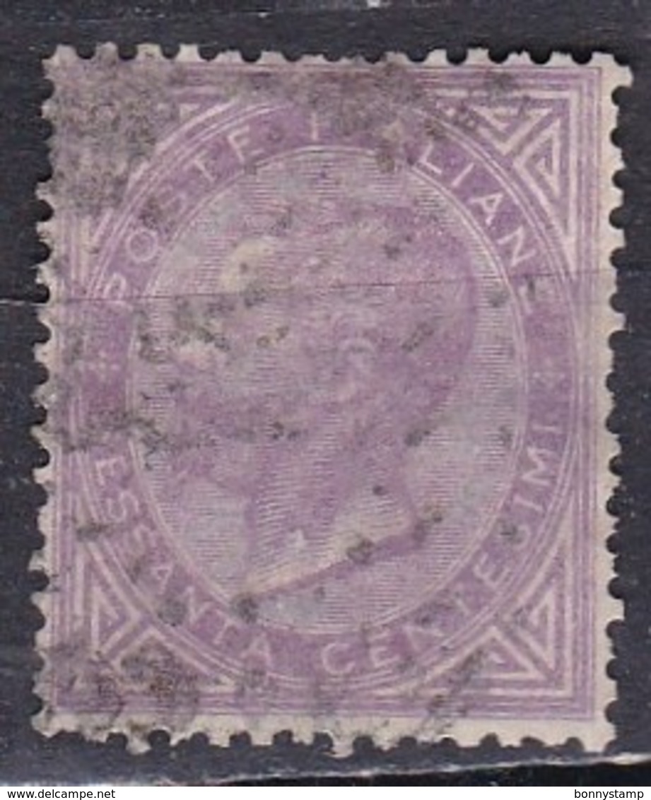 Regno D'Italia, 1863 - 60c Serie De La Rue O Effige Di Vittorio Emanuele II - Nr.21T Usato° - Oblitérés