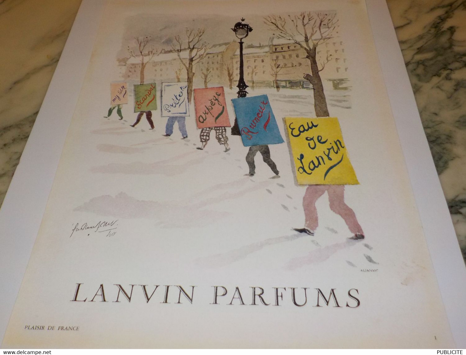 ANCIENNE PUBLICITE PARFUM DE LANVIN 1951 - Autres & Non Classés