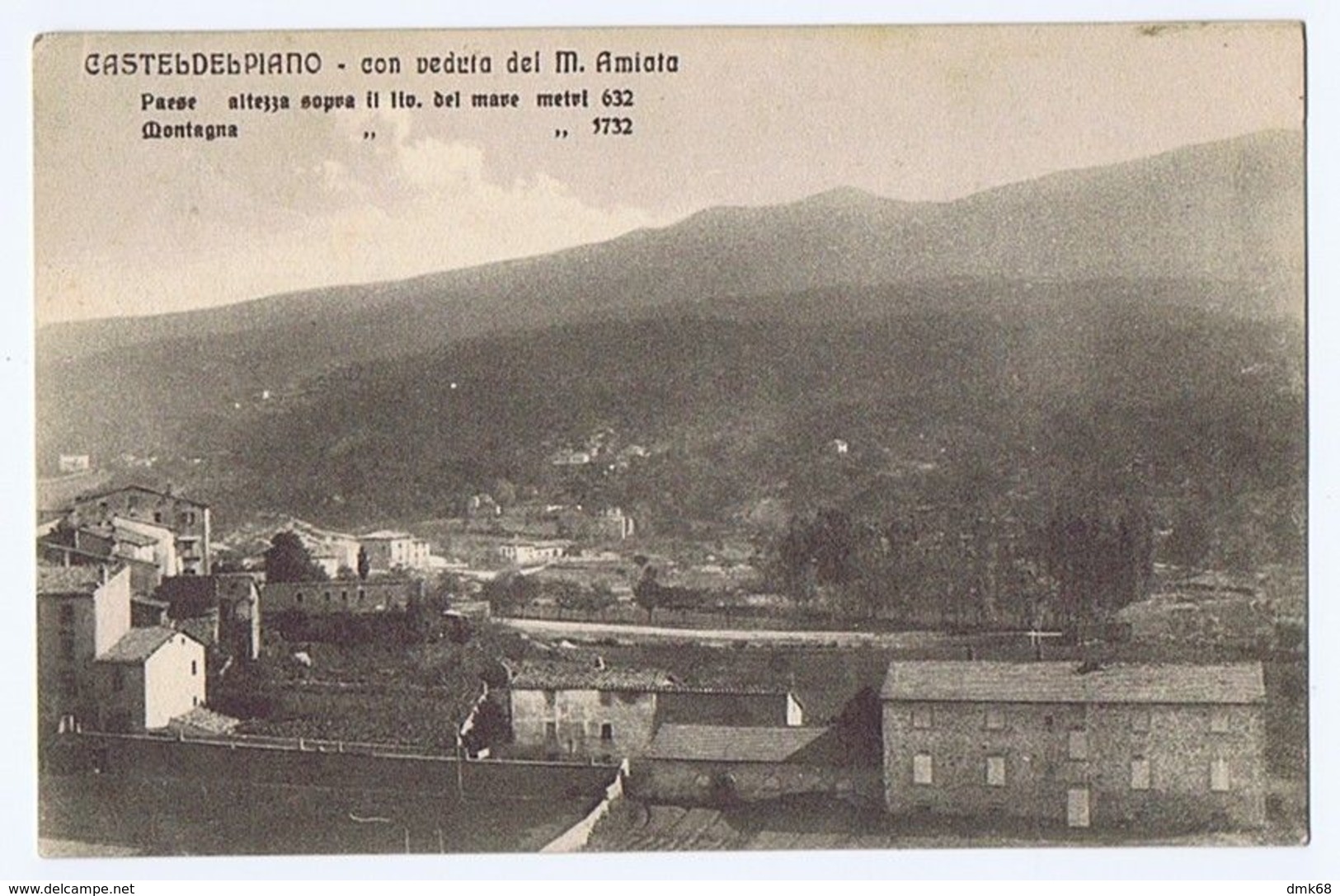 CASTEL DEL PIANO ( GROSSETO ) CON VEDUTA DEL M. AMIATA ED. VENTURINI 1912 (2981) - Grosseto