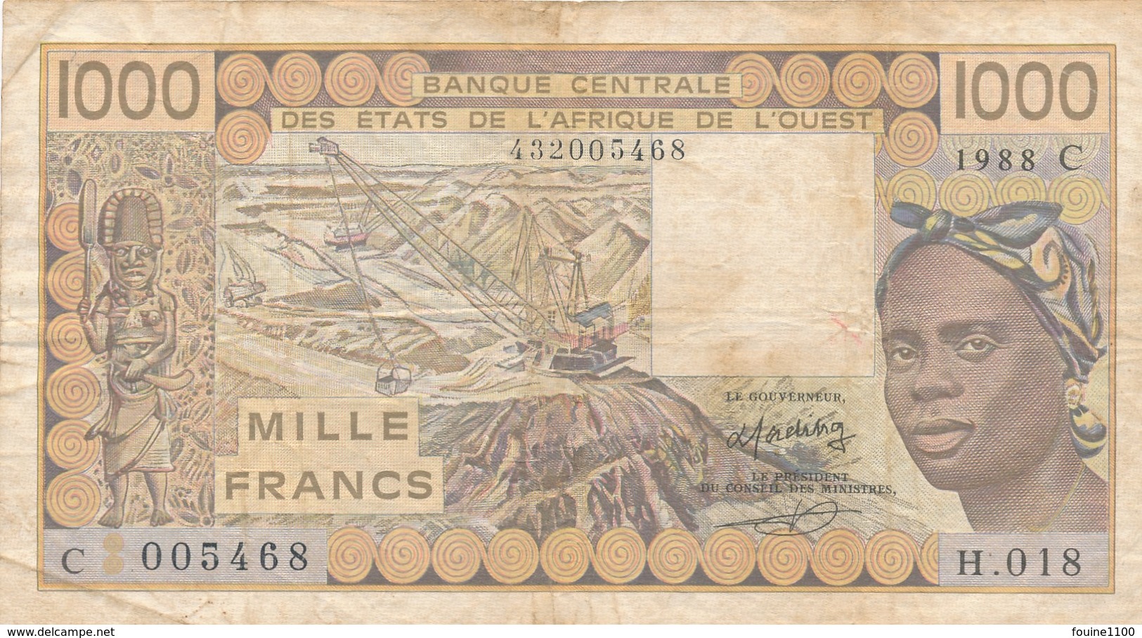 Billet  De Banque  Affrique De L' Ouest 1000 Francs - États D'Afrique De L'Ouest