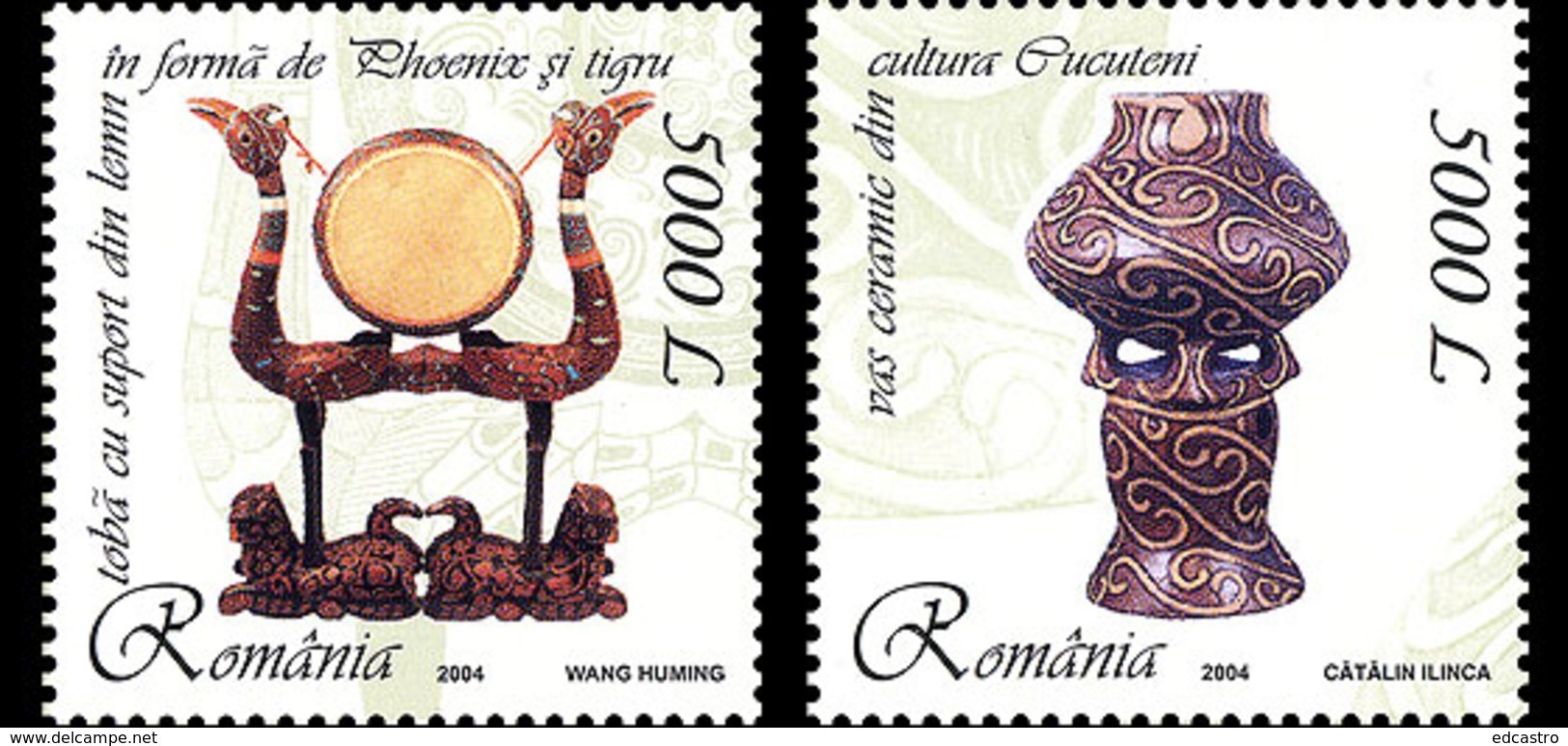 ROMANIA 2004 Joint Stamp Issue Romania &ndash; China, Lacquer And Ceramics - Emisiones Comunes