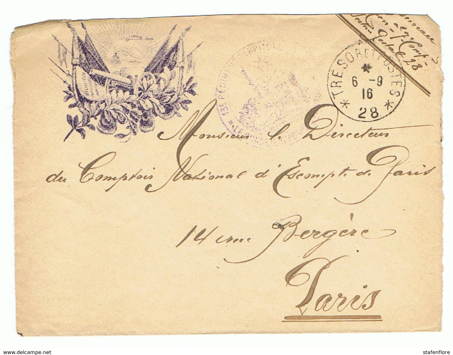 Militaire Post Naar  Sector 28 Met Speciale Stempel - 1877-1920: Période Semi Moderne