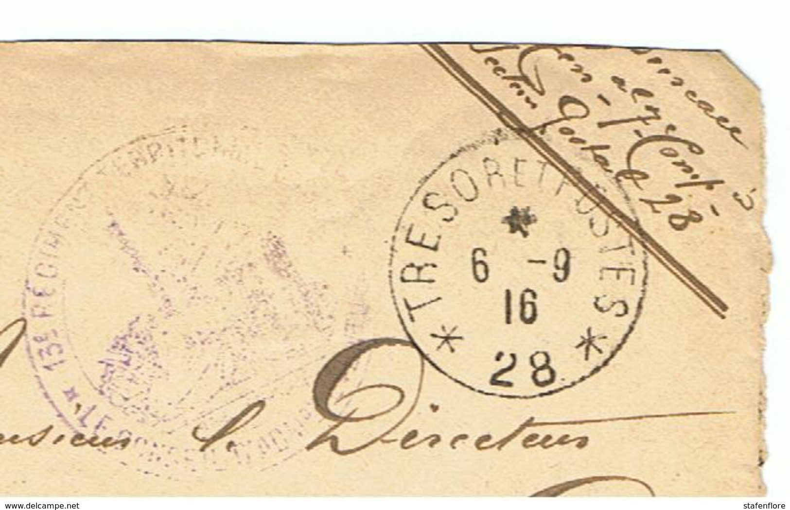 Militaire Post Naar  Sector 28 Met Speciale Stempel - 1877-1920: Période Semi Moderne