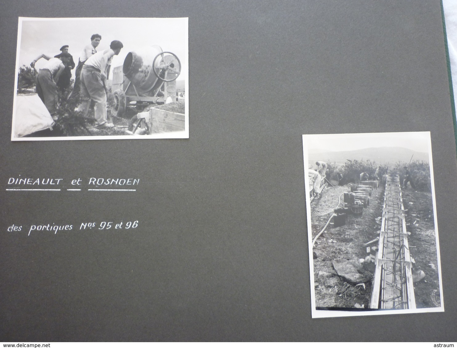 album 80 photos-ligne 63 KW Quimper /Rumengol-troncon Douarnenez-construction d'une ligne electrique en 1951