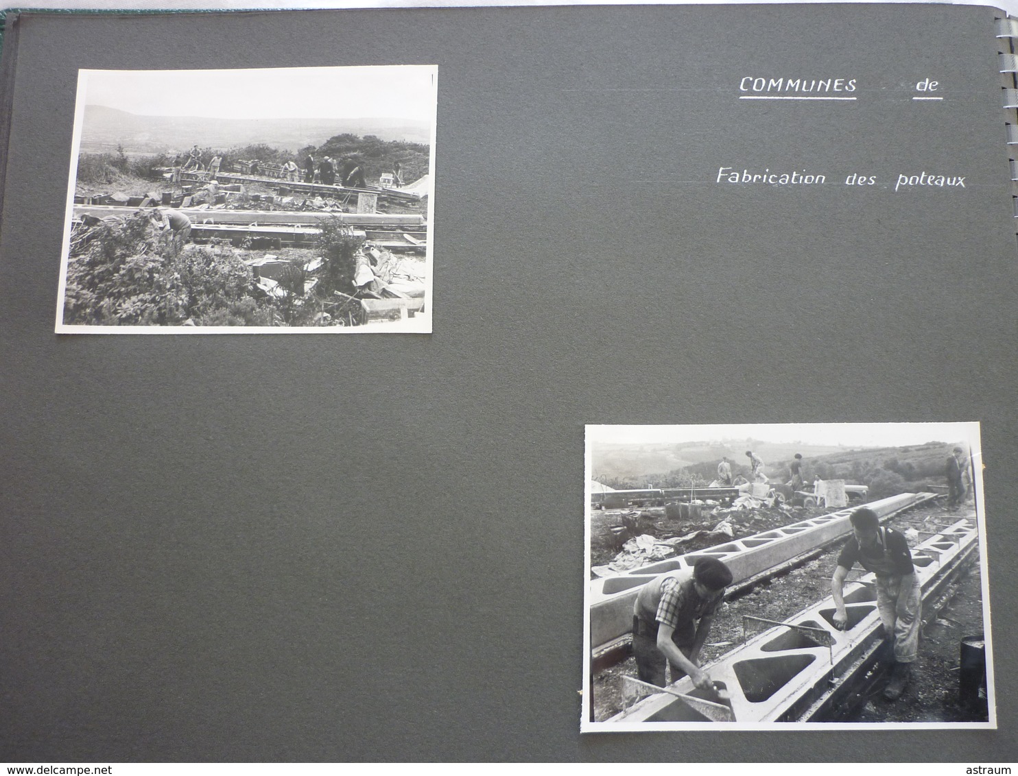 album 80 photos-ligne 63 KW Quimper /Rumengol-troncon Douarnenez-construction d'une ligne electrique en 1951