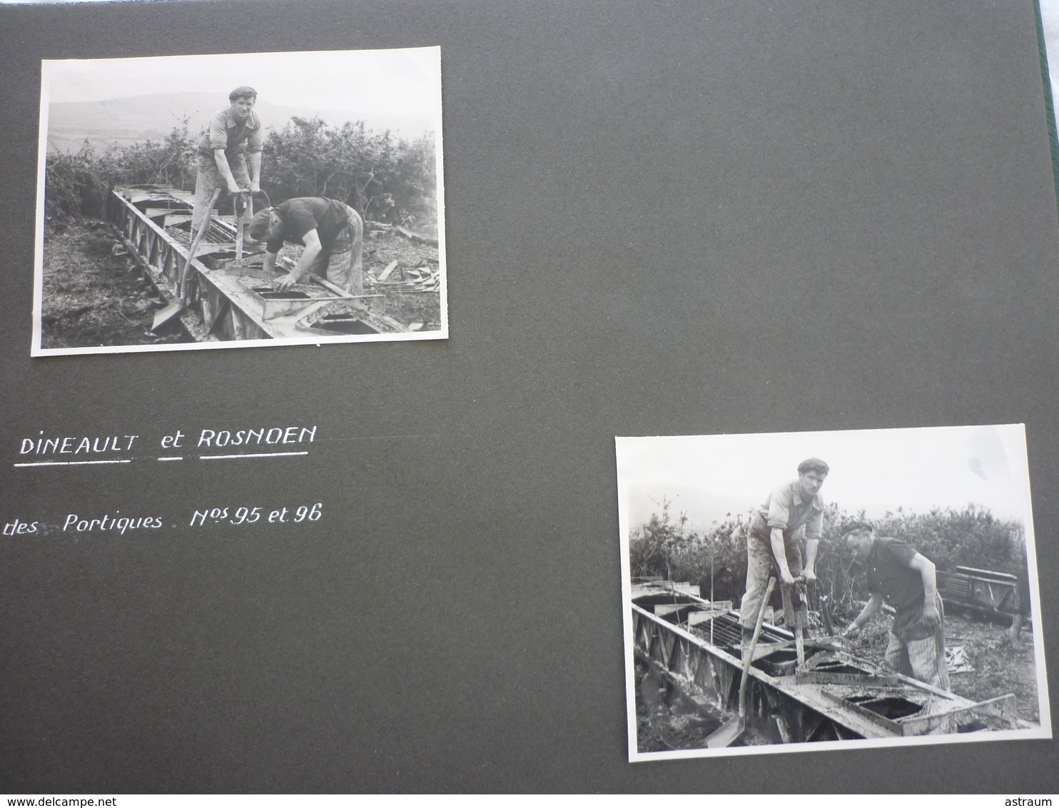 album 80 photos-ligne 63 KW Quimper /Rumengol-troncon Douarnenez-construction d'une ligne electrique en 1951