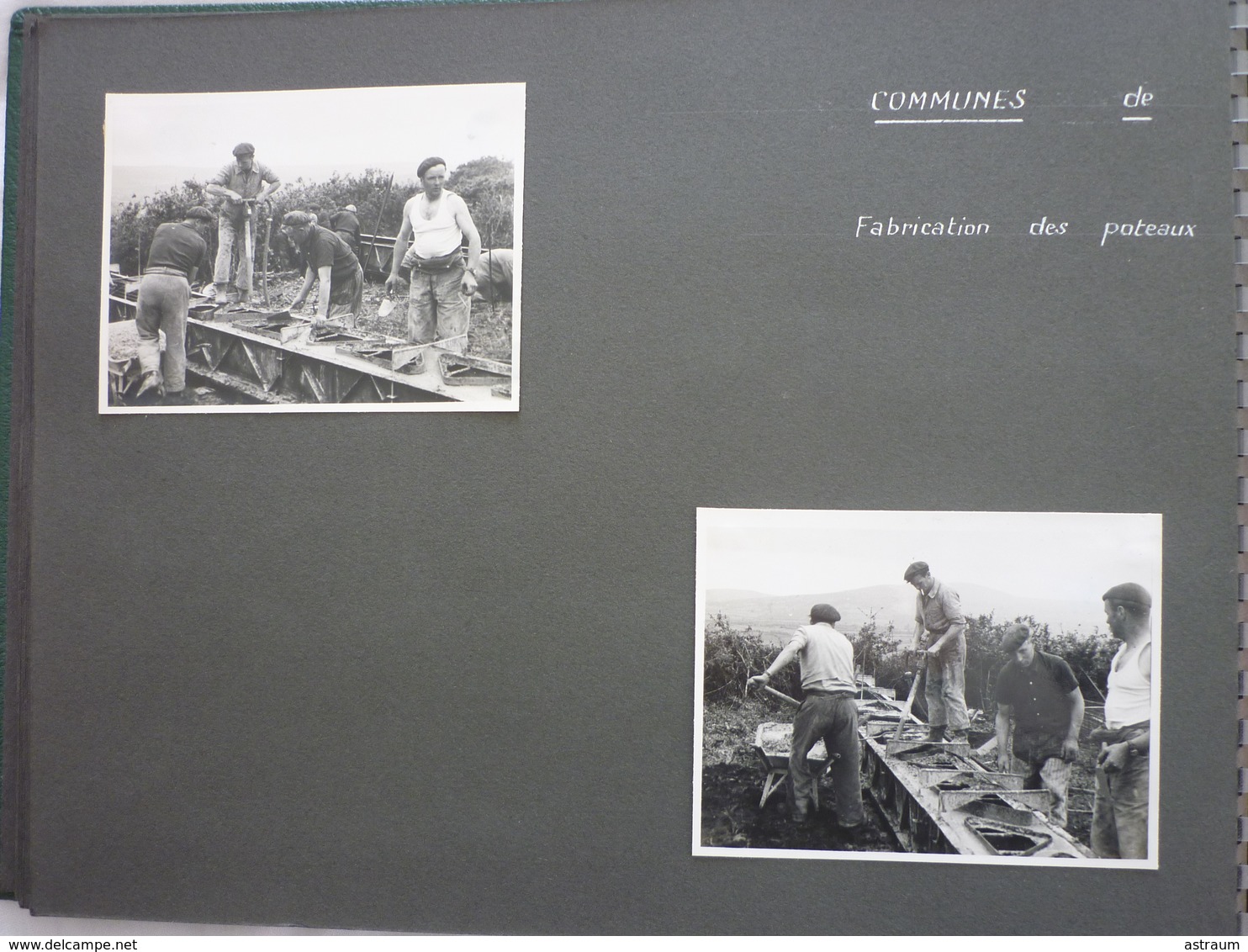 album 80 photos-ligne 63 KW Quimper /Rumengol-troncon Douarnenez-construction d'une ligne electrique en 1951