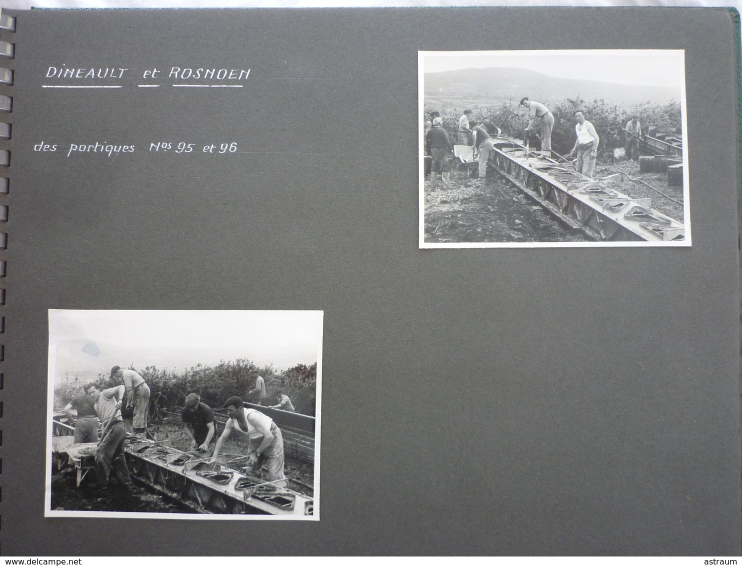 album 80 photos-ligne 63 KW Quimper /Rumengol-troncon Douarnenez-construction d'une ligne electrique en 1951