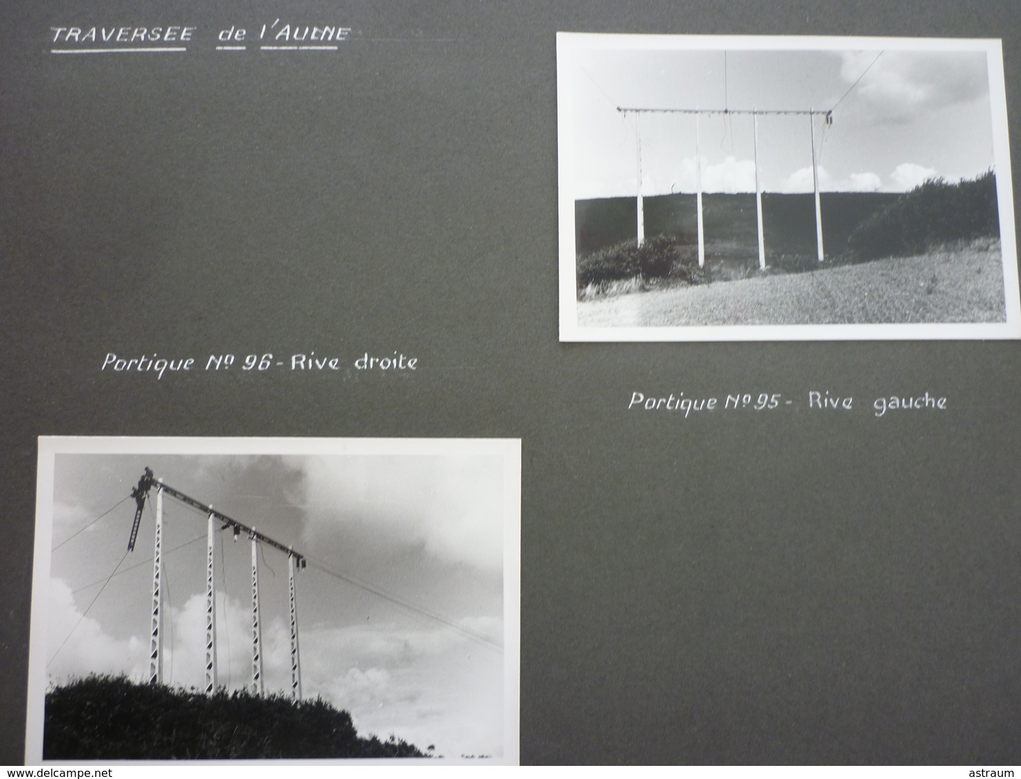 album 80 photos-ligne 63 KW Quimper /Rumengol-troncon Douarnenez-construction d'une ligne electrique en 1951