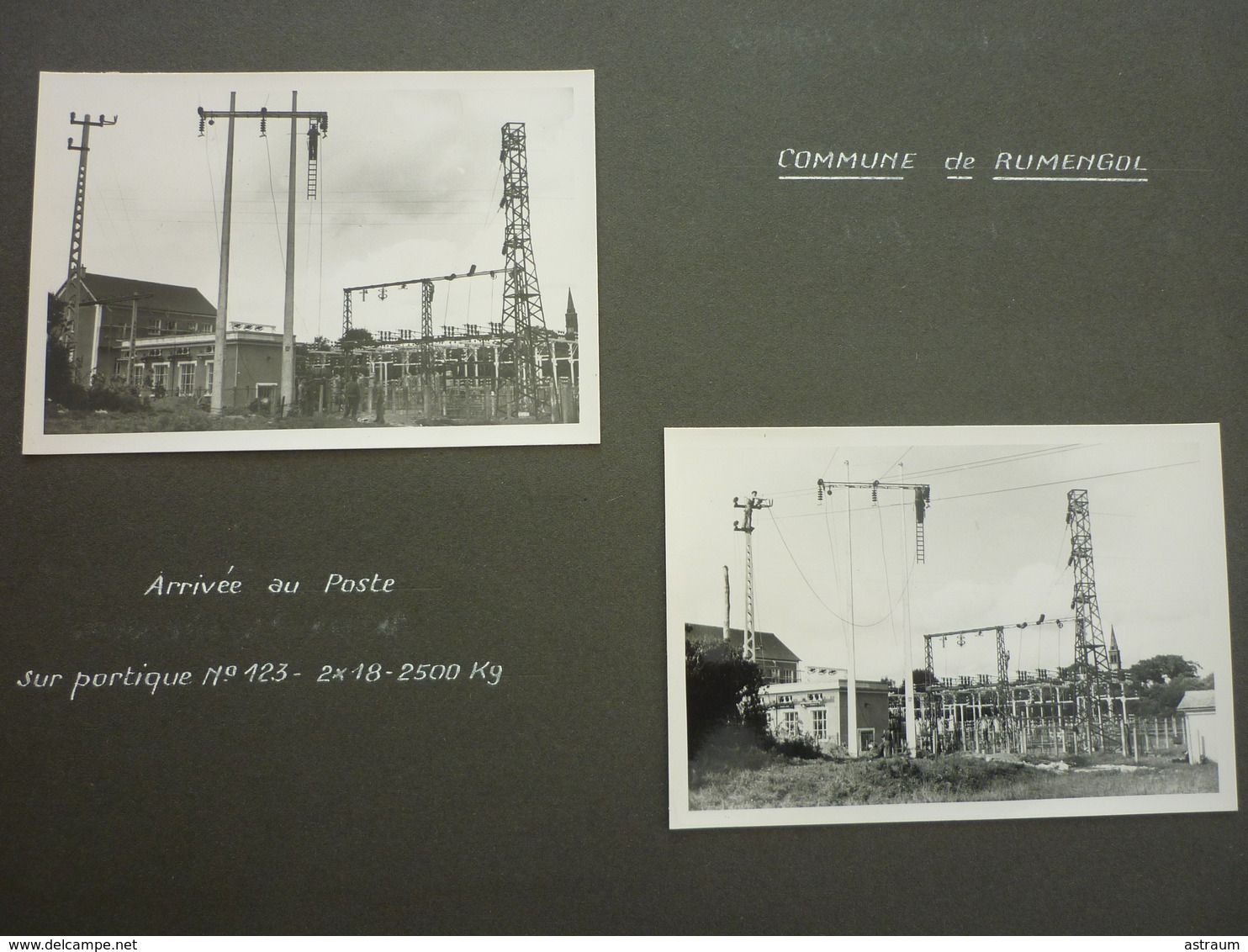 album 80 photos-ligne 63 KW Quimper /Rumengol-troncon Douarnenez-construction d'une ligne electrique en 1951