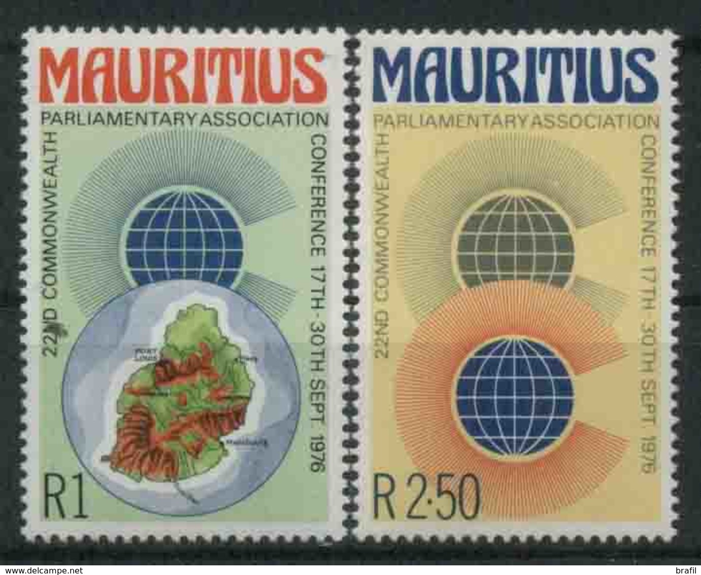 1976 Mauritius, Associazione Prlamentare , Serie Completa Nuova (**) - Mauritius (1968-...)