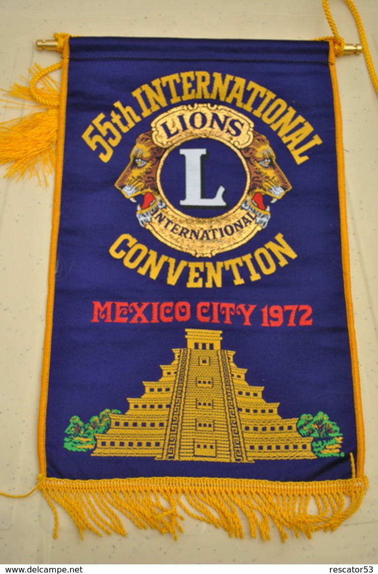 Rare Fanion Lion's Club 55 Convention Internationale Mexico 1972 - Autres & Non Classés