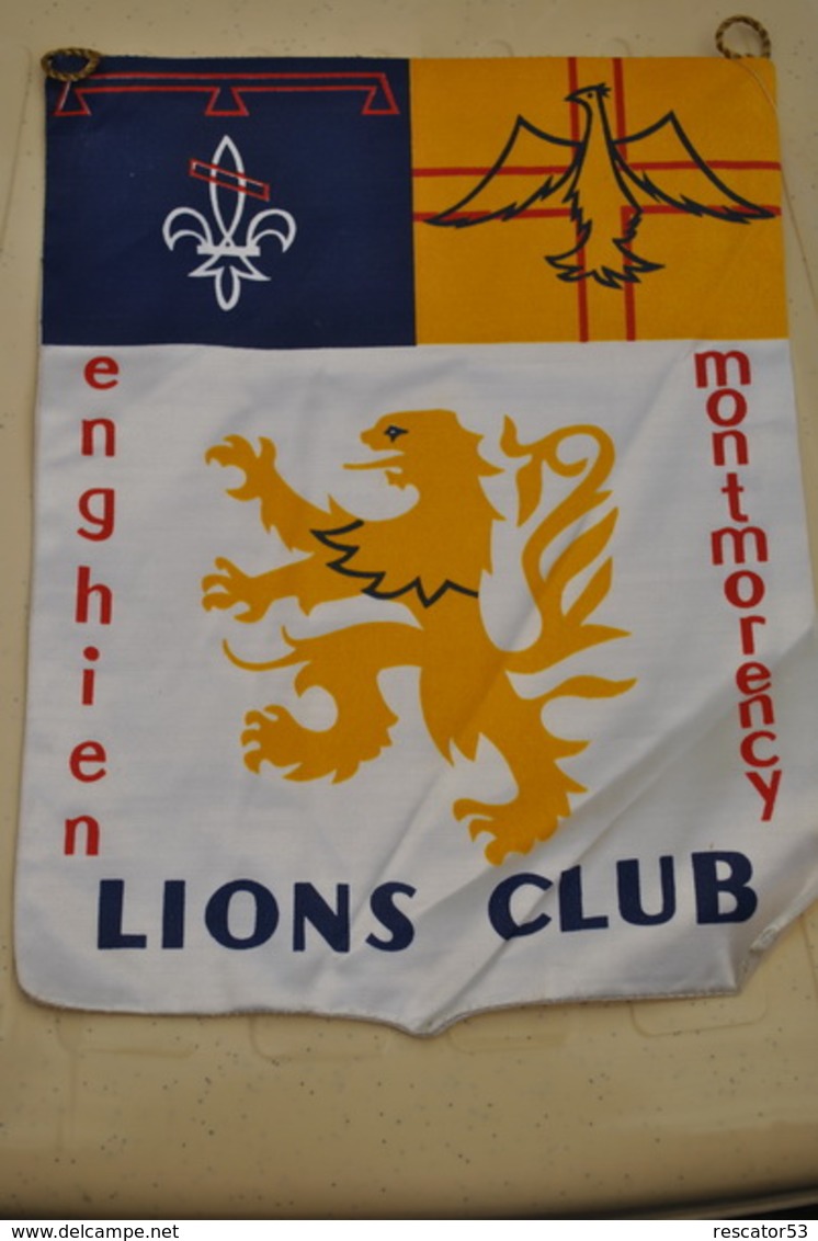 Rare Fanion Lion's Club Enghien-Montmorency - Autres & Non Classés