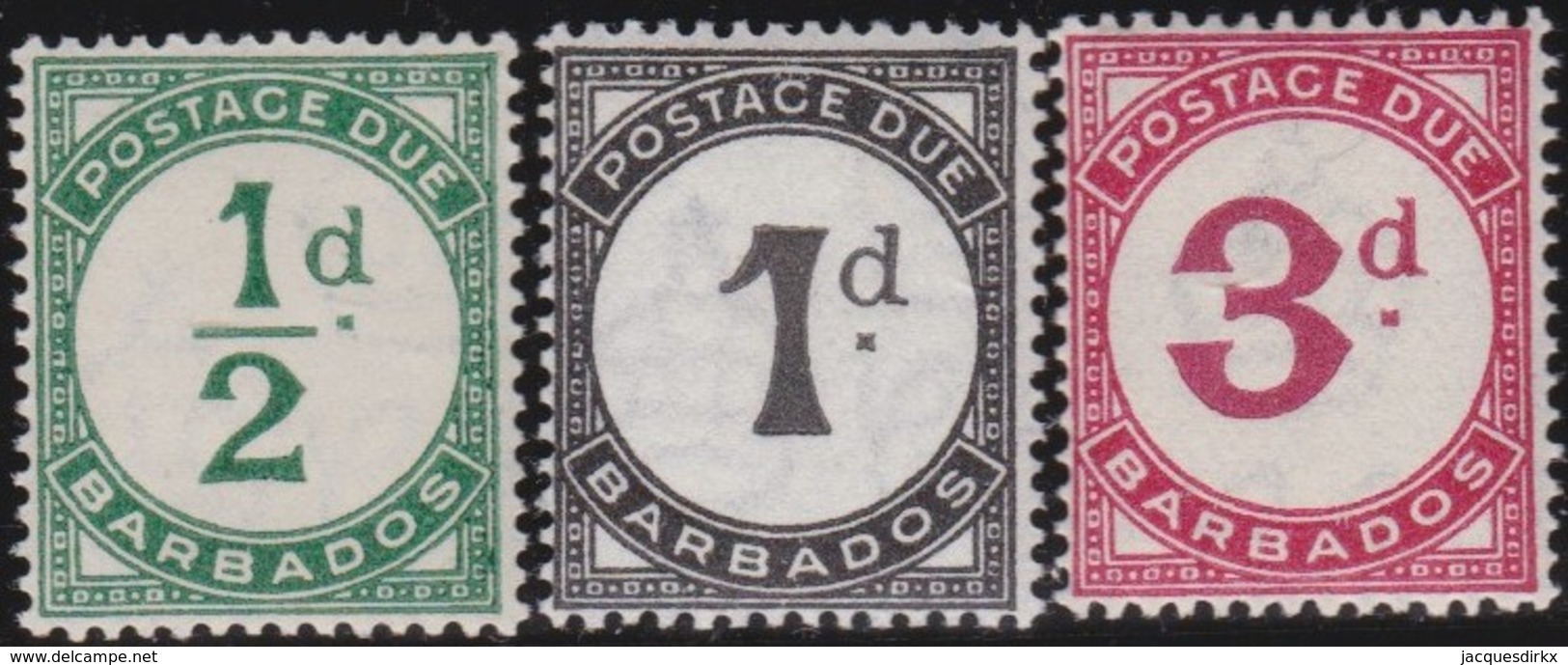 Barbados     .     SG   .   D  1/3        .   **    .     Postfris    .   /   .   MNH - Barbados (...-1966)