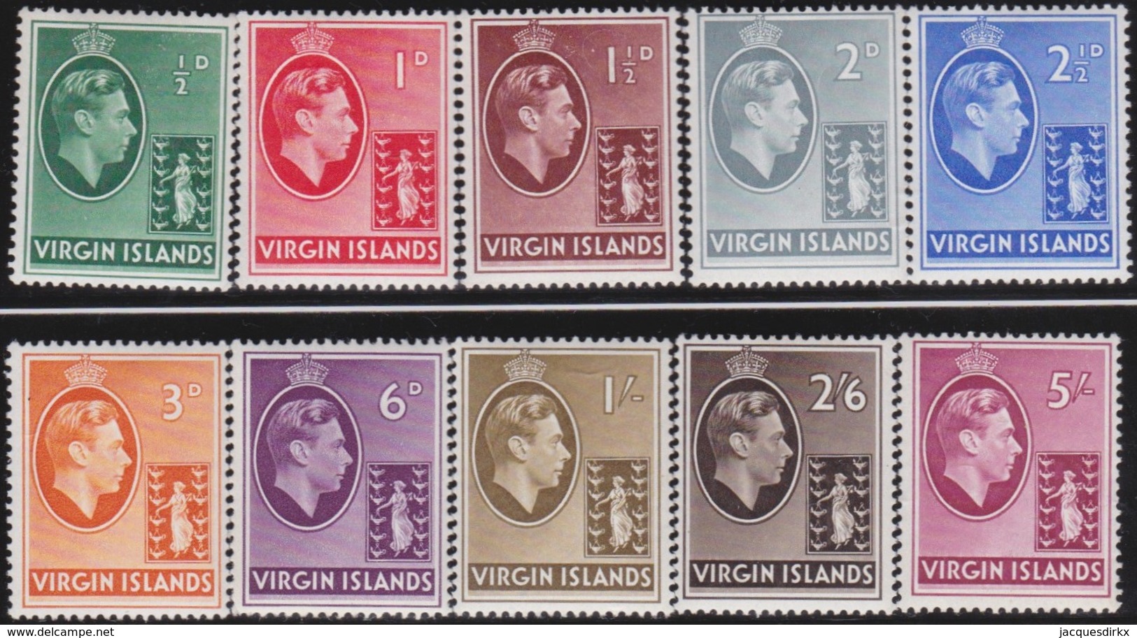 Virgin  Islands      .     SG   .   110/119  Chalk  Paper      .       *      .   Ongebruikt     .   /   .   Mint-hinged - Iles Vièrges Britanniques