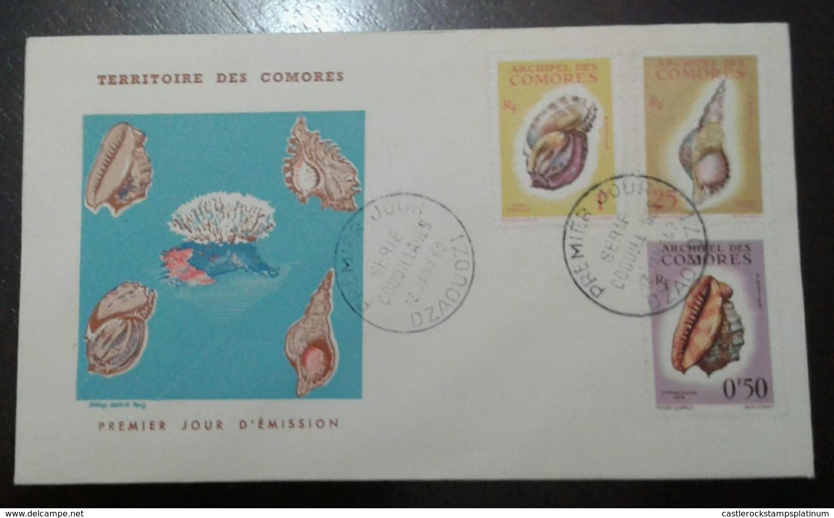 L) 1985 TERRITORY OF THE COMOROS, CORAL, MARINE LIFE, FAUNA, FDC - Other & Unclassified