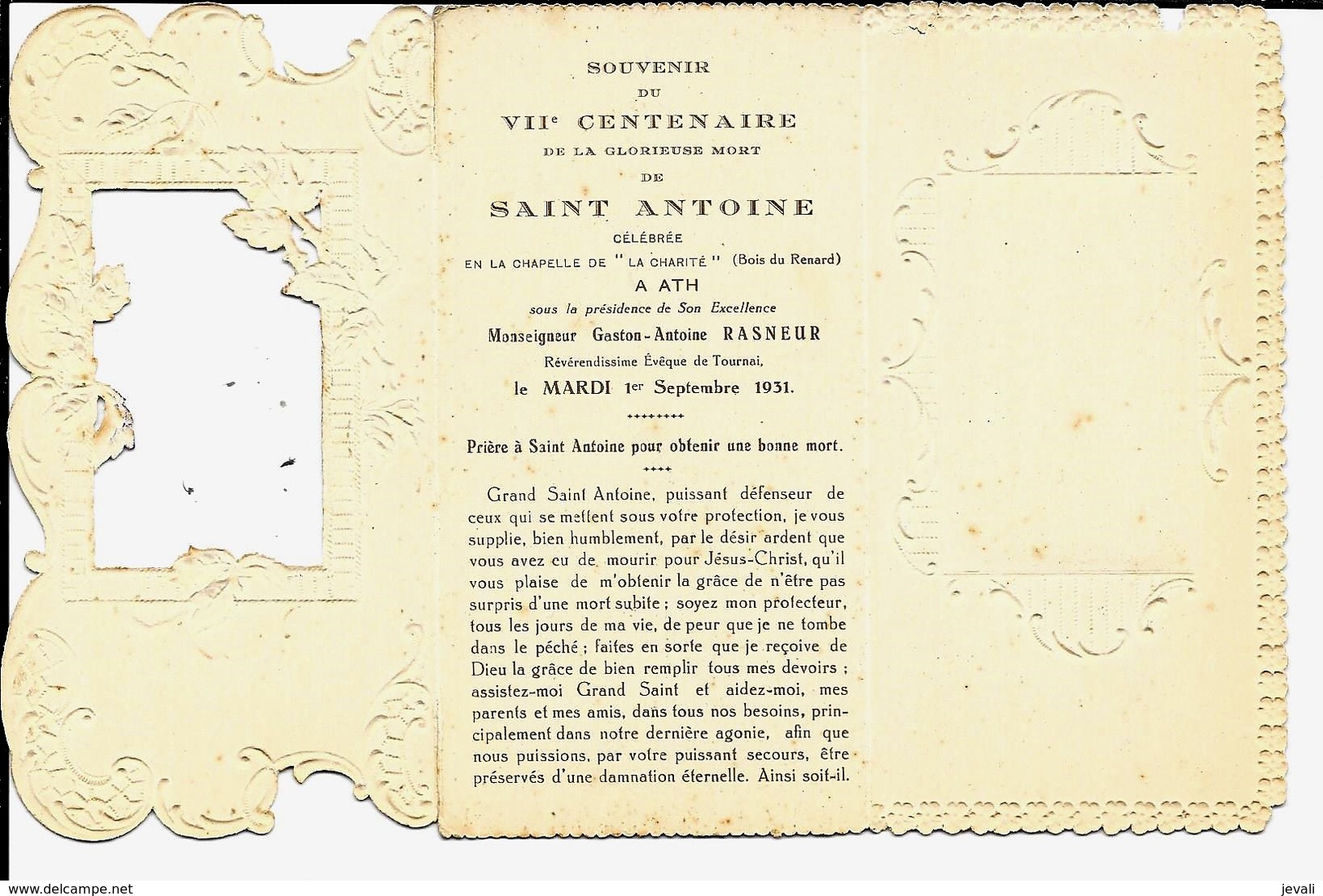 ATH  Souvenir Du VIIe Centenaire De La Mort De Saint Antoine 1931 - Religion & Esotérisme