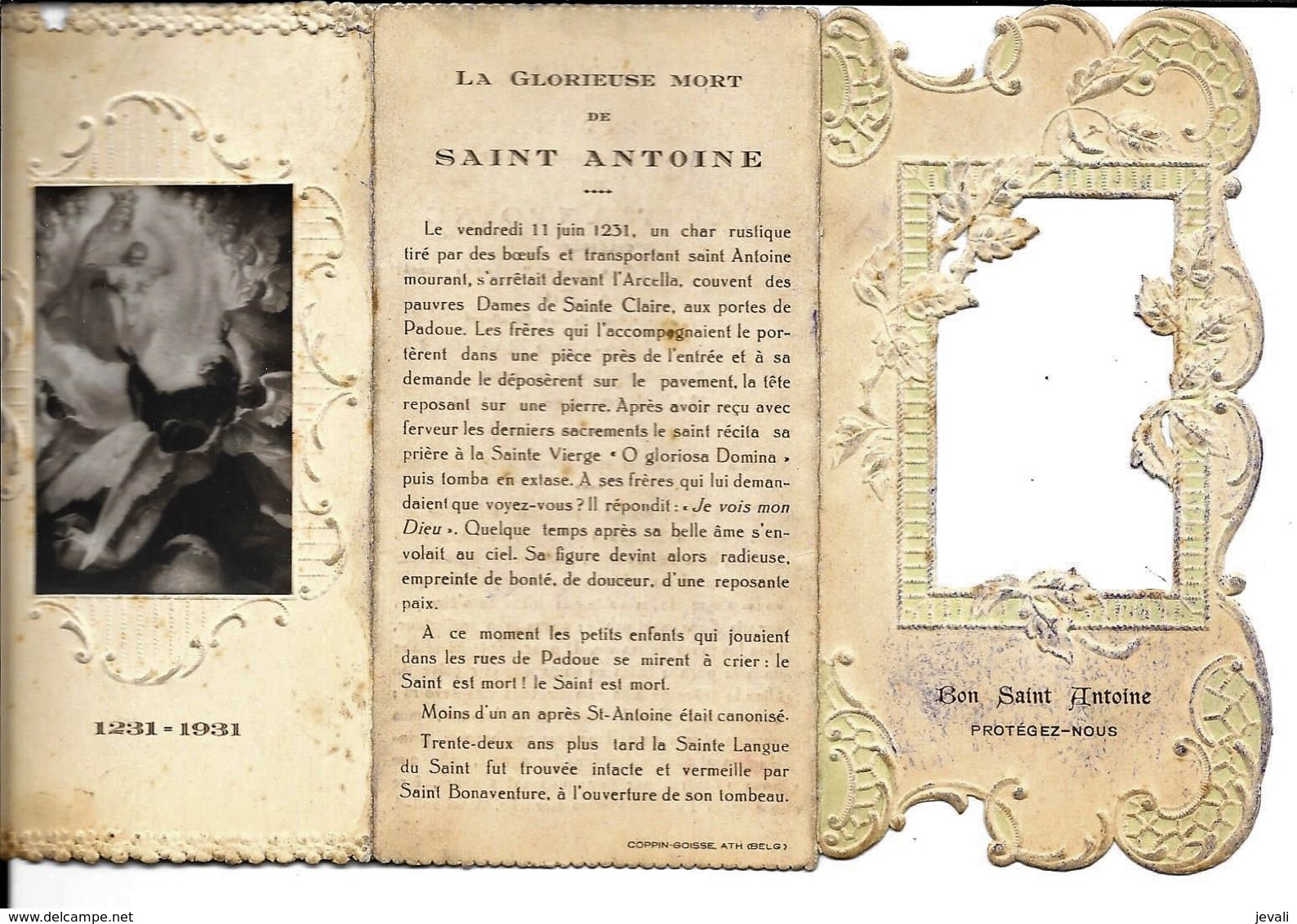 ATH  Souvenir Du VIIe Centenaire De La Mort De Saint Antoine 1931 - Religion & Esotérisme