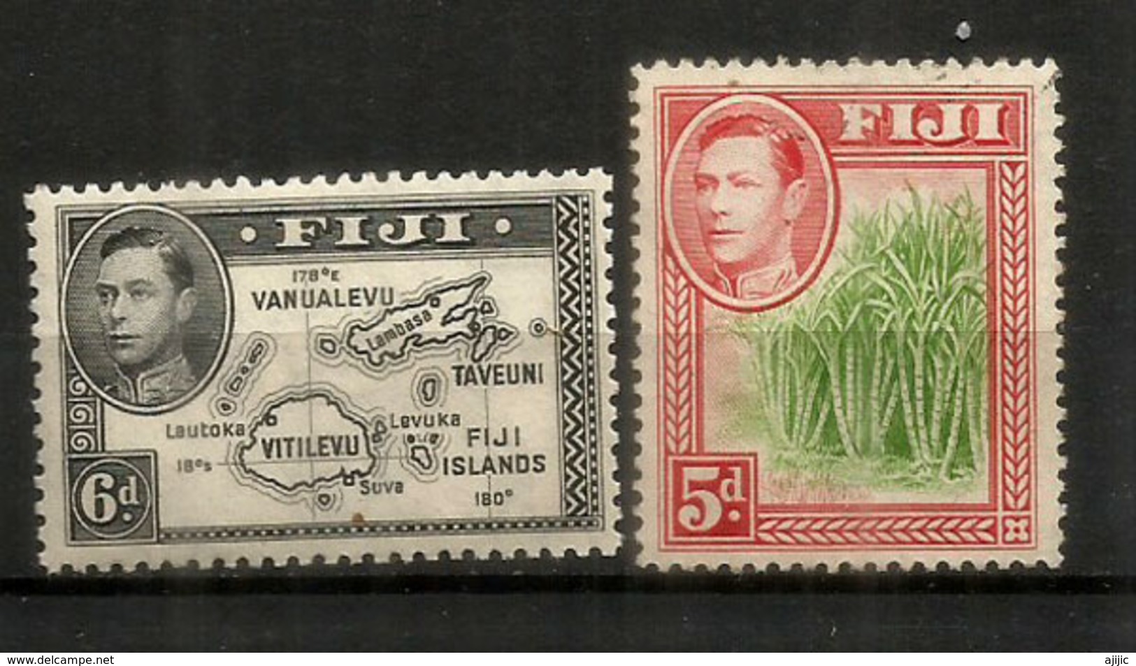 George VI, émission De 1938.  Nr 109-110, Neufs **  Forte Côte   115,00 Euro (carte Des îles) - Fidji (1970-...)