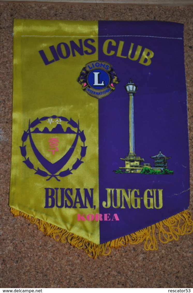 Rare Fanion Lion's Club Busan -Jung Gu Corée - Sonstige & Ohne Zuordnung