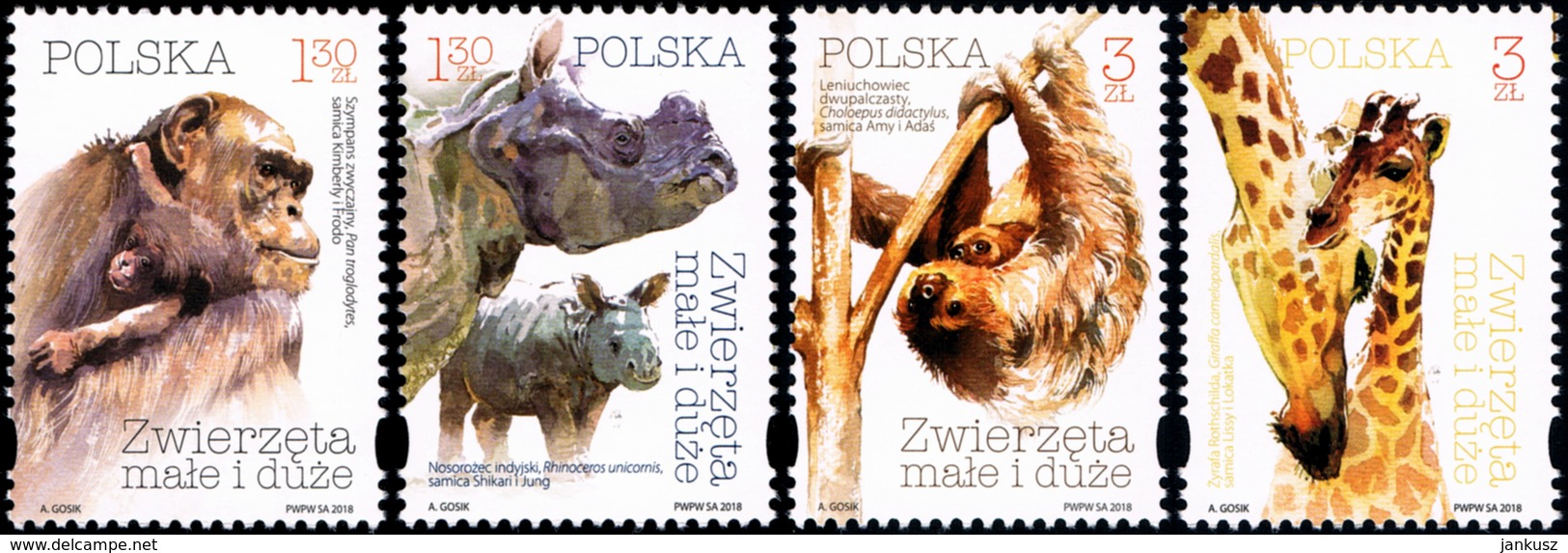 Poland 2018 Fi 4929-4932 Mi 5079-5082 Small And Large Animals - Nuevos