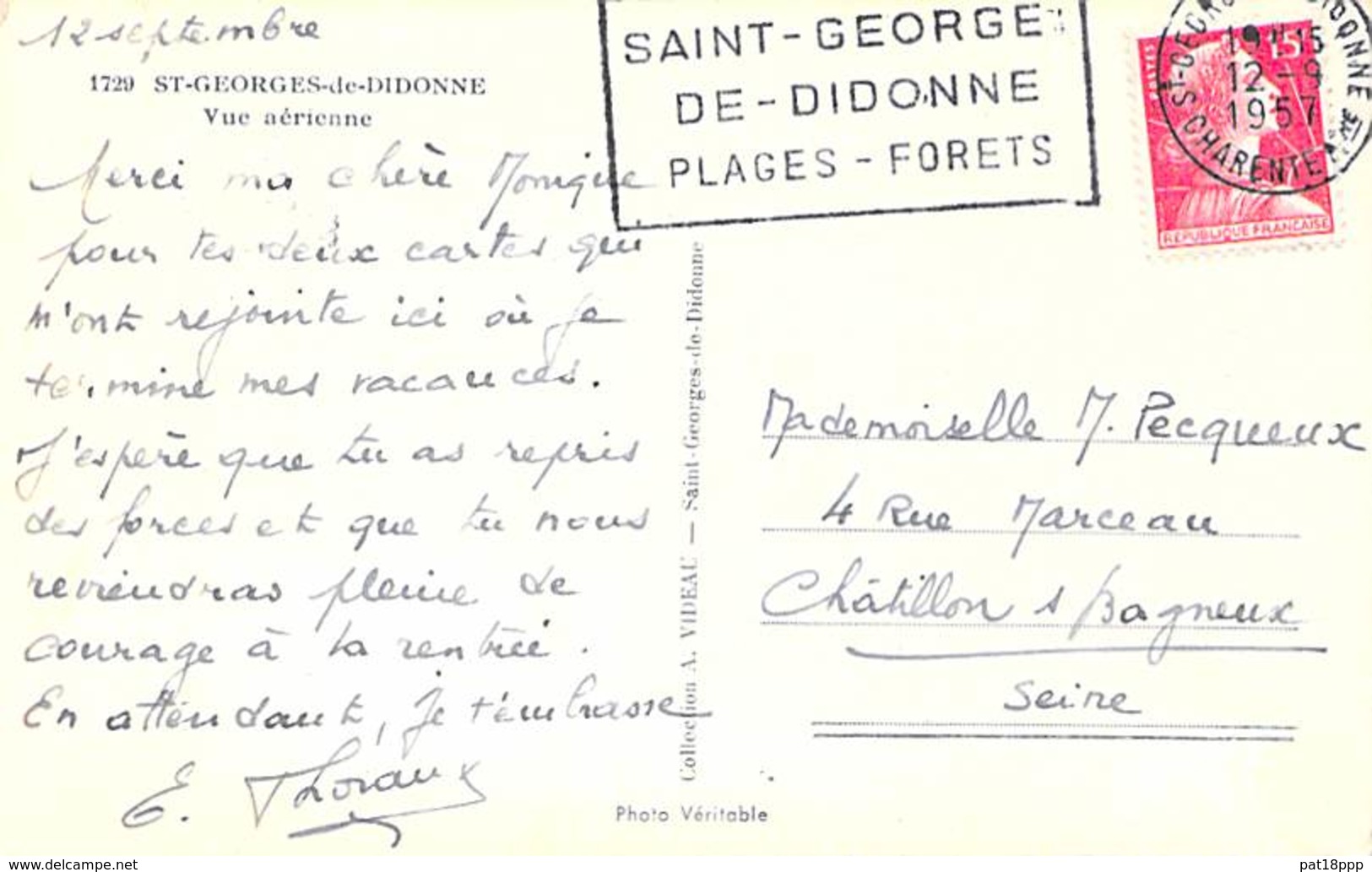 17 - ST GEORGES De DIDONNE : Vue Aérienne - CPSM Dentelée Grand Format 1957 - Charente Maritime - Saint-Georges-de-Didonne
