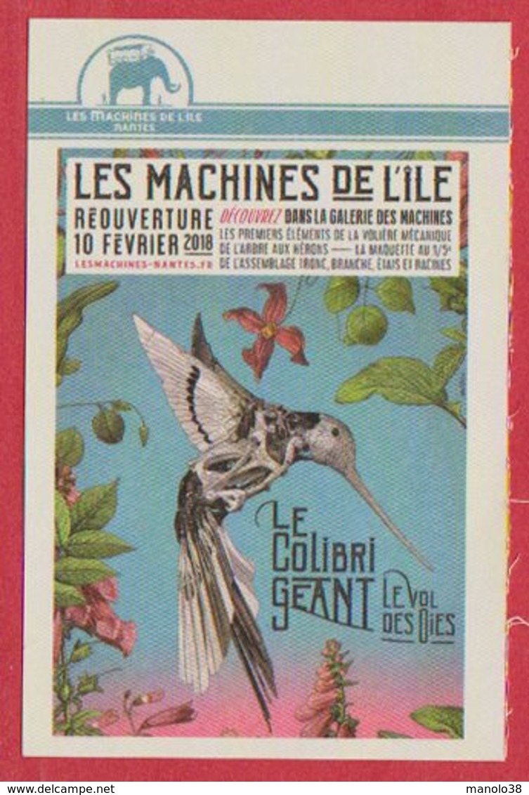 Les Machines De L' Île. Nantes. France. Visuel: Le Colibri Géant. 2018. - Tickets D'entrée