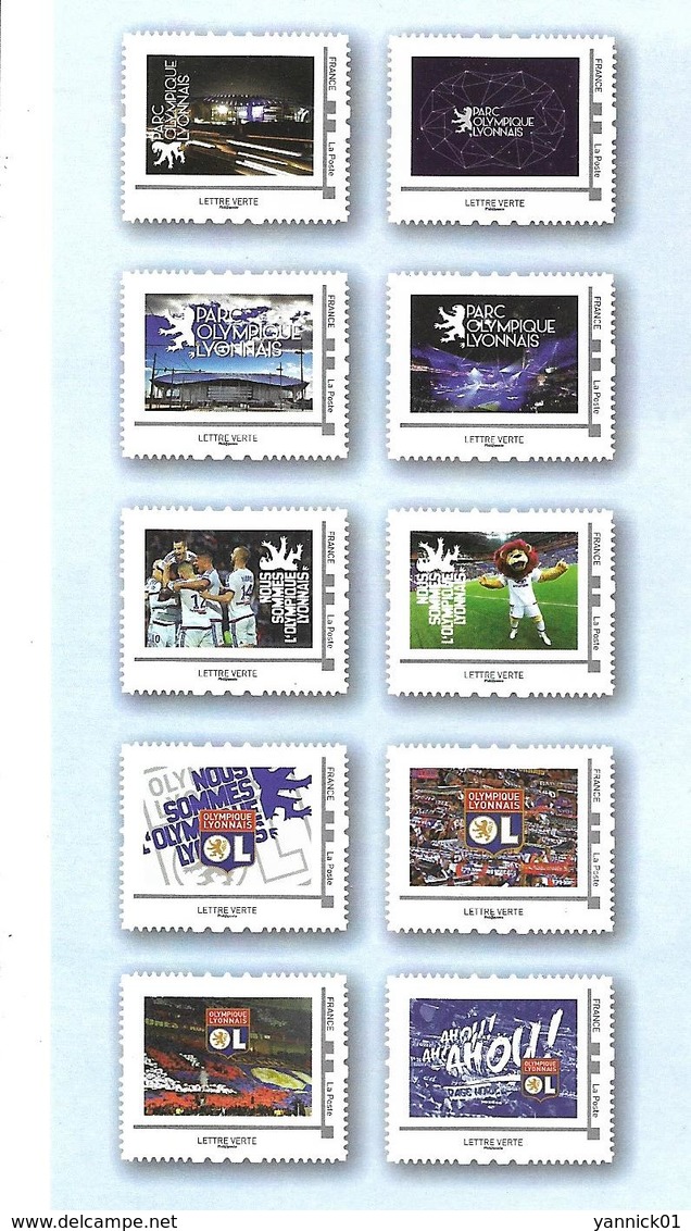 OLYMPIQUE LYONNAIS - STADE LYON - GROUPAMA STADIUM - 10 TIMBRES AUTOCOLLANTS -  10 STAMPS - STADIO - ESTADIO - Neufs