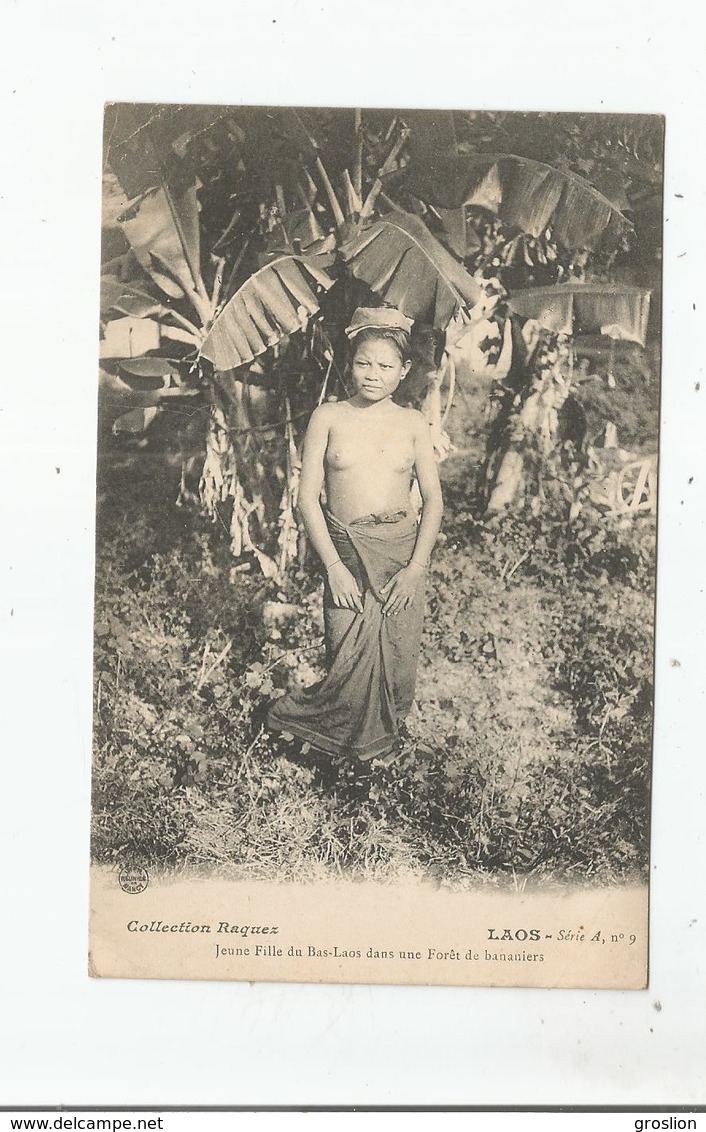 LAOS 9 (NU) JEUNE FILLE DU BAS LAOS DANS UNE FORET DE BANANIERS (BEAU PLAN) 1923 - Laos