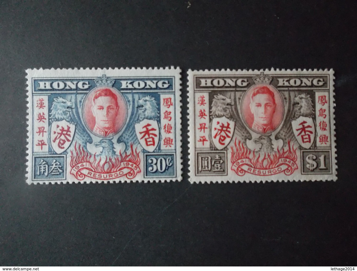 STAMPS 香港 HONG KONG 1946 Ritorno Alla Pace Dopo La Seconda Guerra Mondiale MNG 茅根 中國 - Unused Stamps