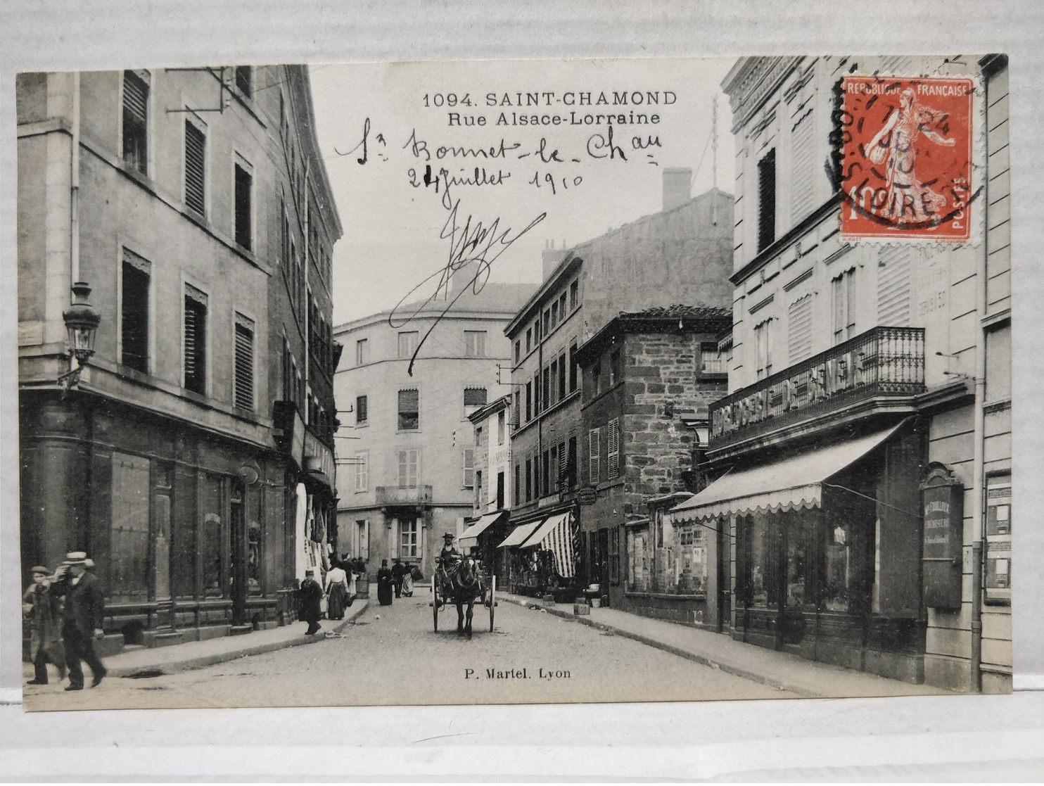 Saint-Chamond. Rue Alsace-Lorraine. Animée. Attelage - Saint Chamond