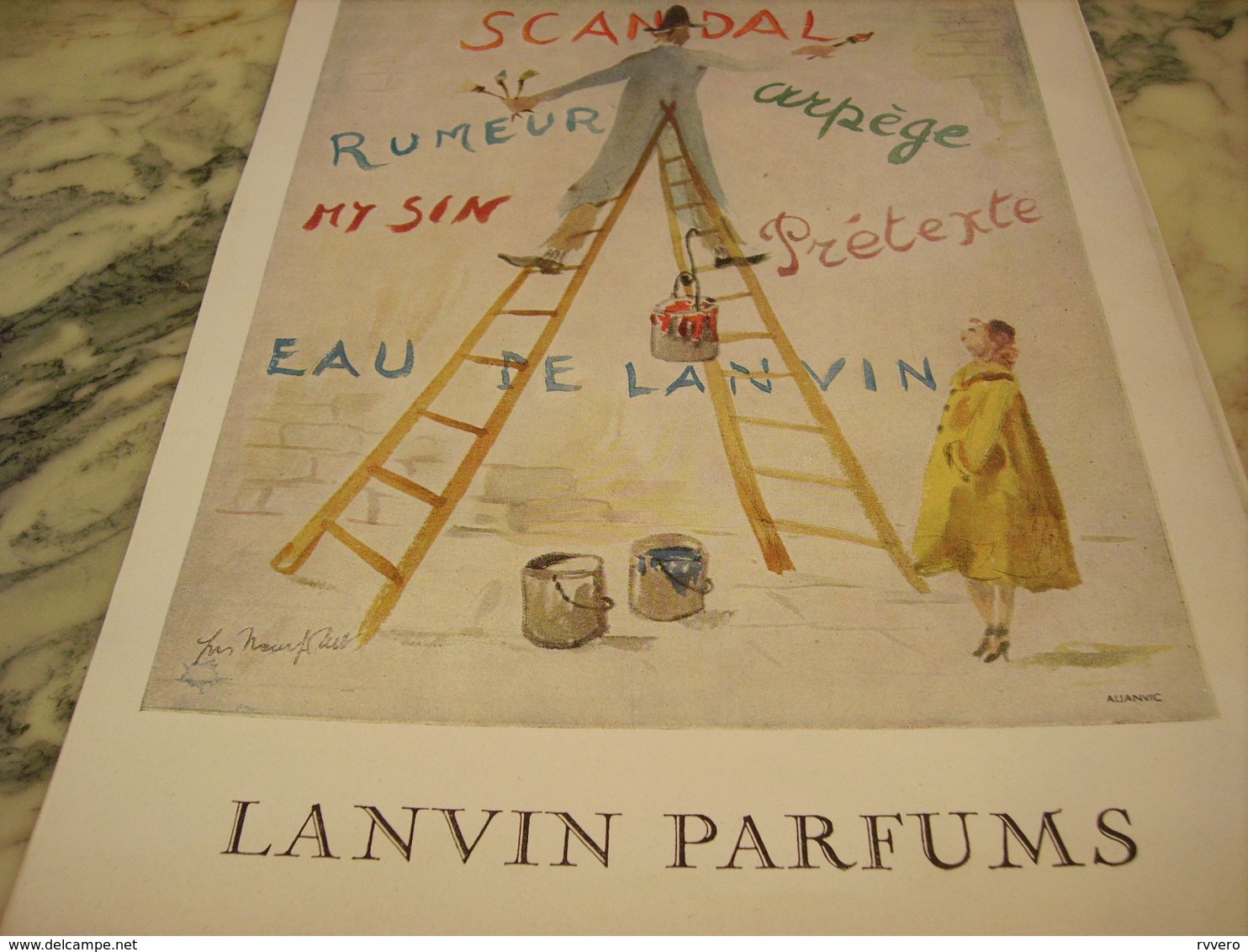 ANCIENNE PUBLICITE PARFUMS  DE LANVIN 1951 - Autres & Non Classés