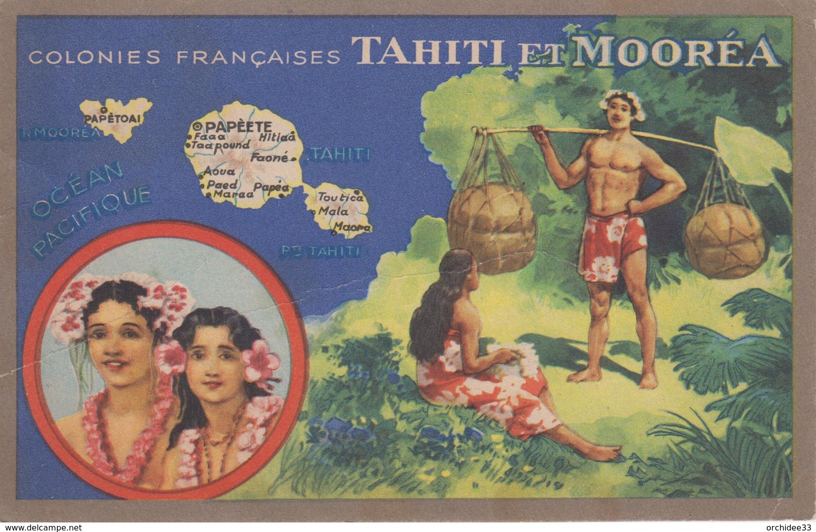 CPA Colonies Françaises Tahiti Et Mooréa - Produits Du Lion Noir - Tahiti